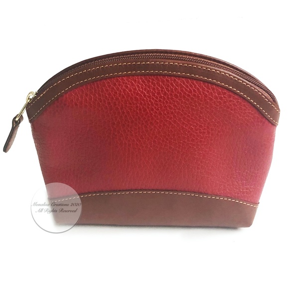 Coach Cosmetic Case Sheridan Collection Red & Tan Leather 4308 NIB NOS Vintage - Picture 5 of 13